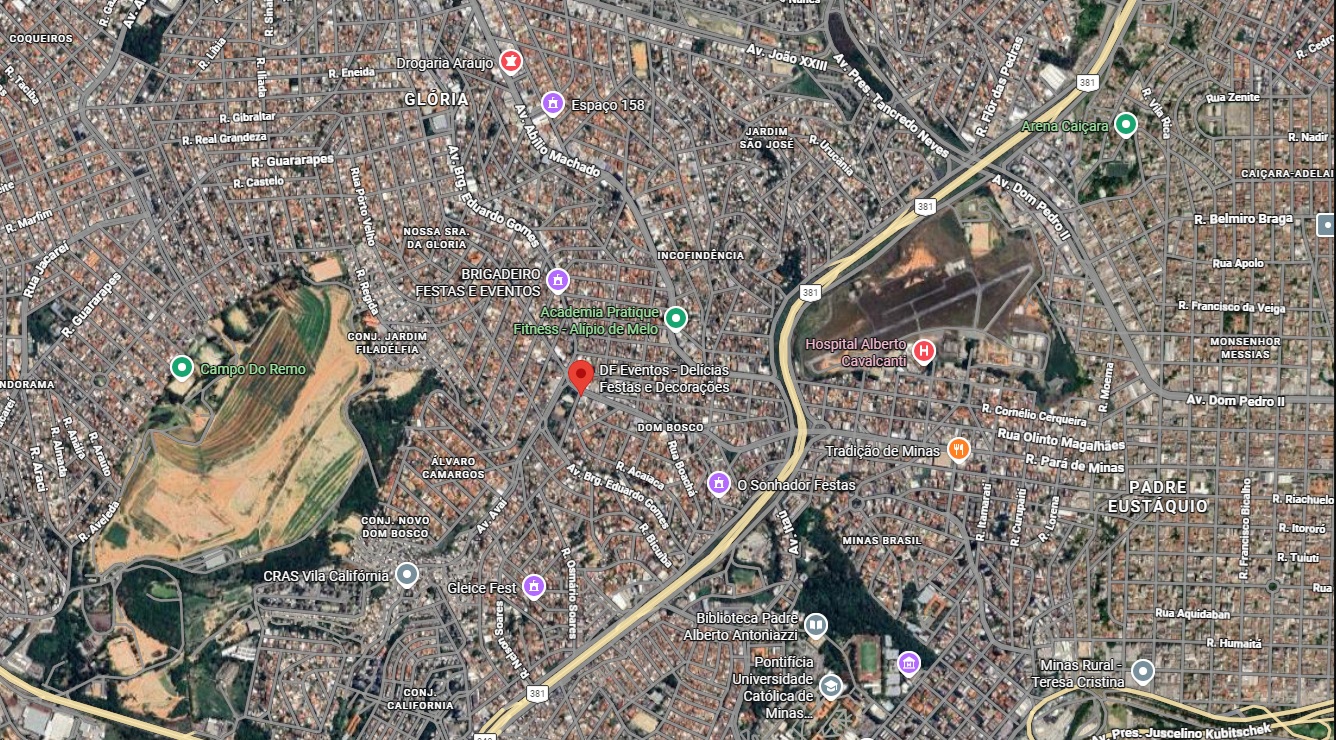 Mapa do local da festa